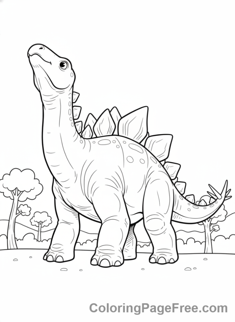 Stegosaurus coloring page - Stegosaurus low angle