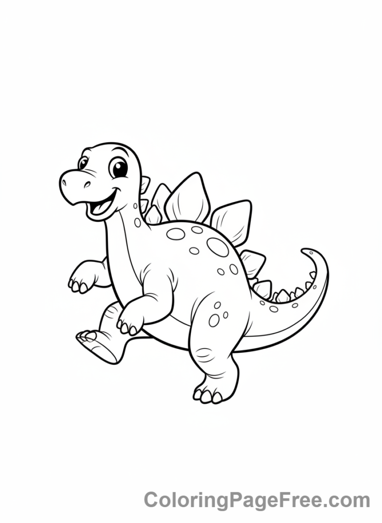Stegosaurus coloring page - Stegosaurus playful stomp