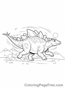 Stegosaurus coloring page - Stegosaurus running fast