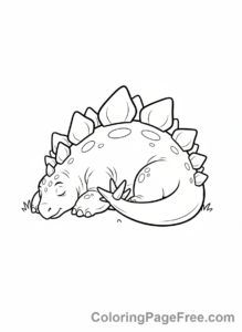 Stegosaurus coloring page - Stegosaurus sleeping