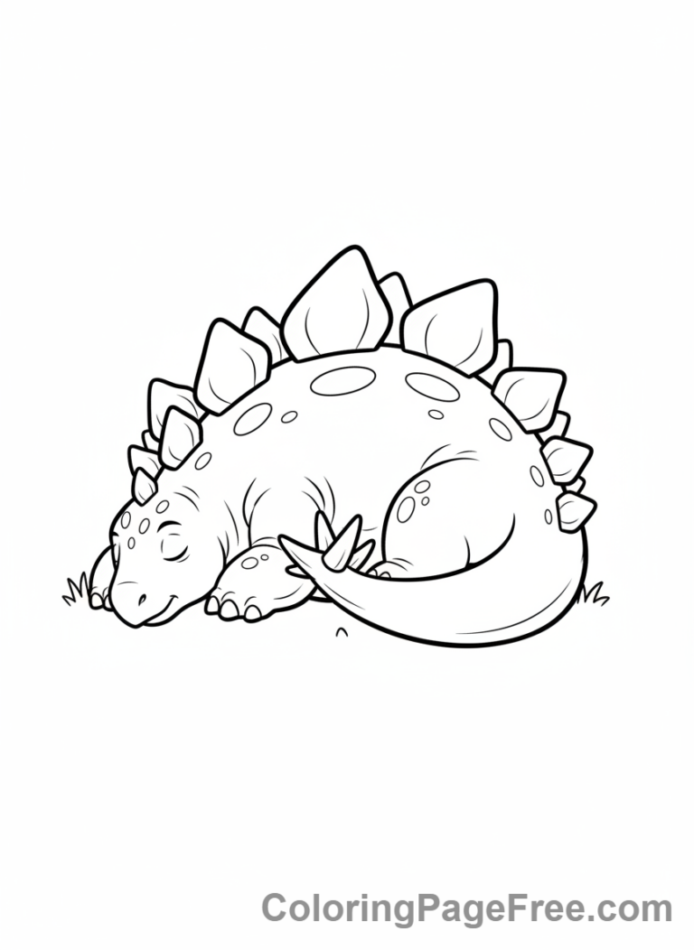 Stegosaurus coloring page - Stegosaurus sleeping