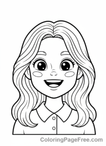 Students coloring page - Student smiling face