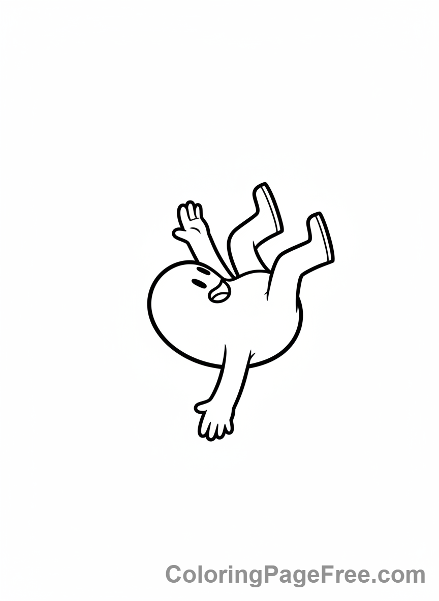 Stumble Guys coloring page - Stumble Guy falling