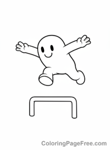 Stumble Guys coloring page - Stumble Guy jumping