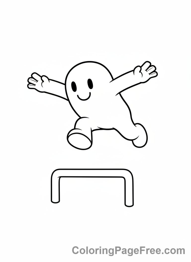 Stumble Guys coloring page - Stumble Guy jumping