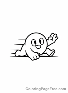 Stumble Guys coloring page - Stumble Guy sliding