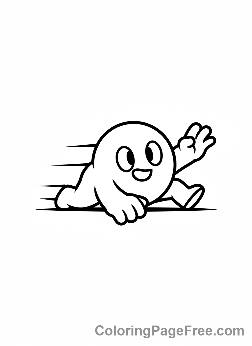 Stumble Guys coloring page - Stumble Guy sliding