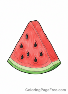 Summer Fun coloring page - Watermelon slice seeds