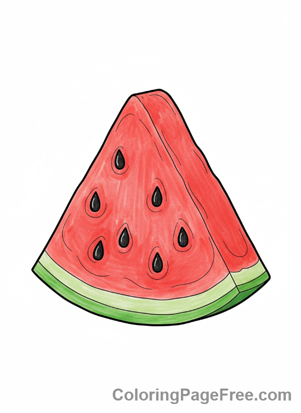 Summer Fun coloring page - Watermelon slice seeds