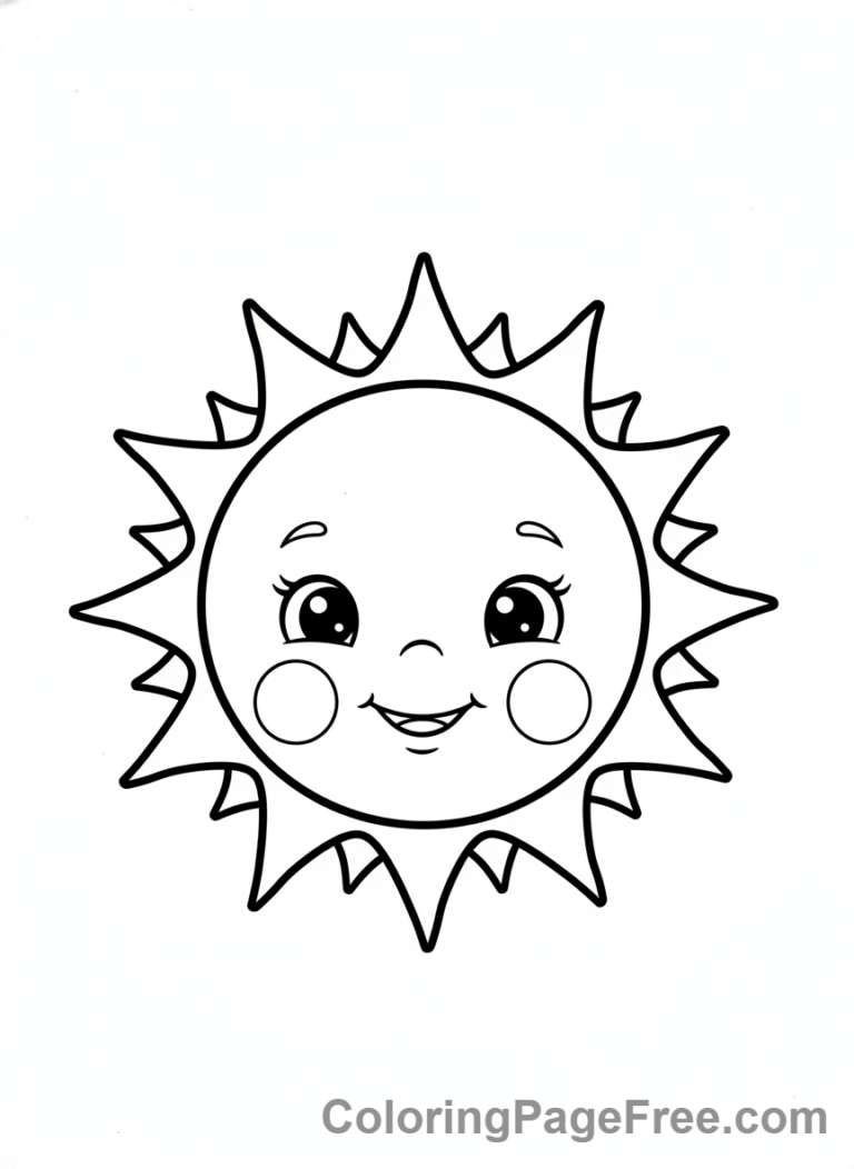 Sun coloring page - Baby Sun Cute