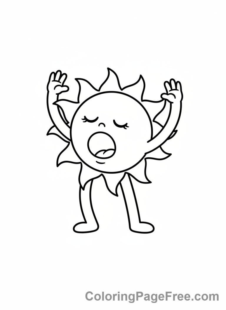 Sun coloring page - Sun Waking Up