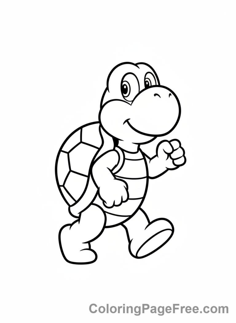 Super Mario coloring page - Koopa Troopa shell