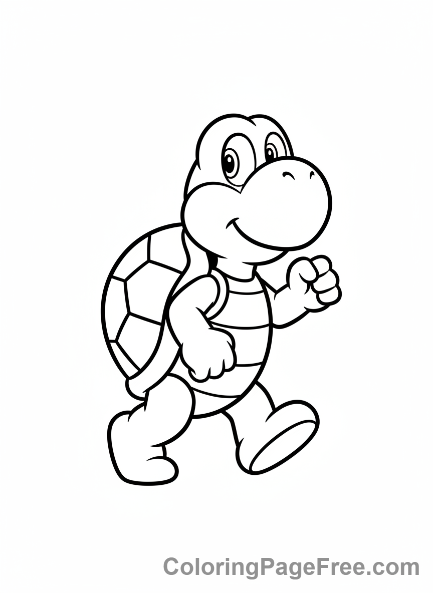 Super Mario coloring page - Koopa Troopa shell