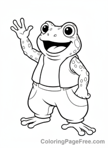 Super Mario coloring page - Toad happy waving