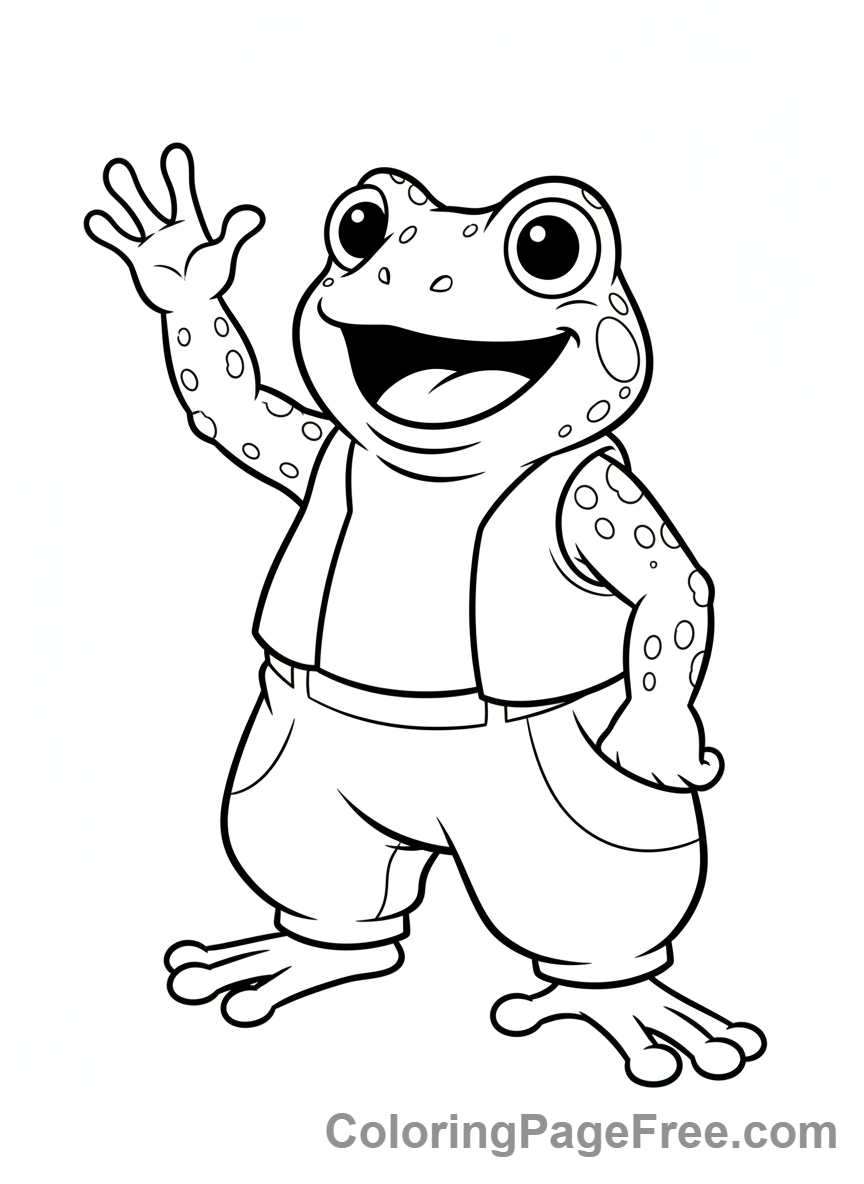 Super Mario coloring page - Toad happy waving