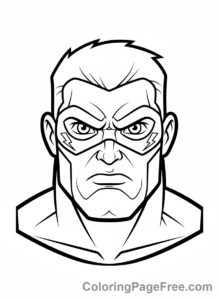 Superheroes coloring page - Hero focused determined