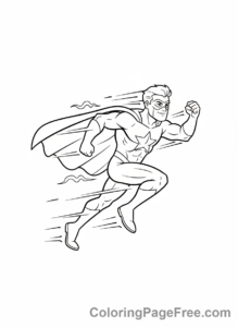Superheroes coloring page - Hero super speed