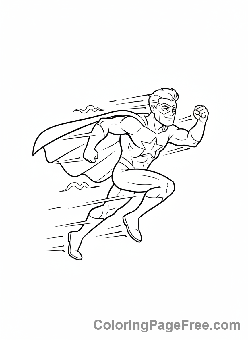 Superheroes coloring page - Hero super speed