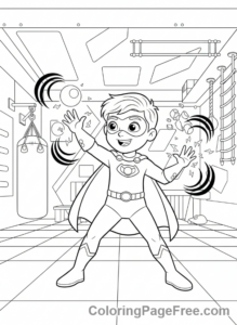 Superheroes coloring page - Hero training powers