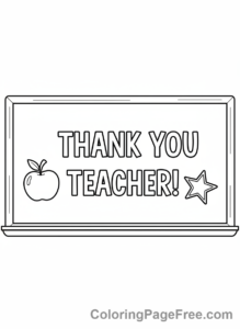 Teacher Appreciation coloring page - Chalkboard thank you