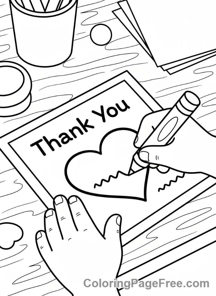 Teacher Appreciation coloring page - Student drawing card