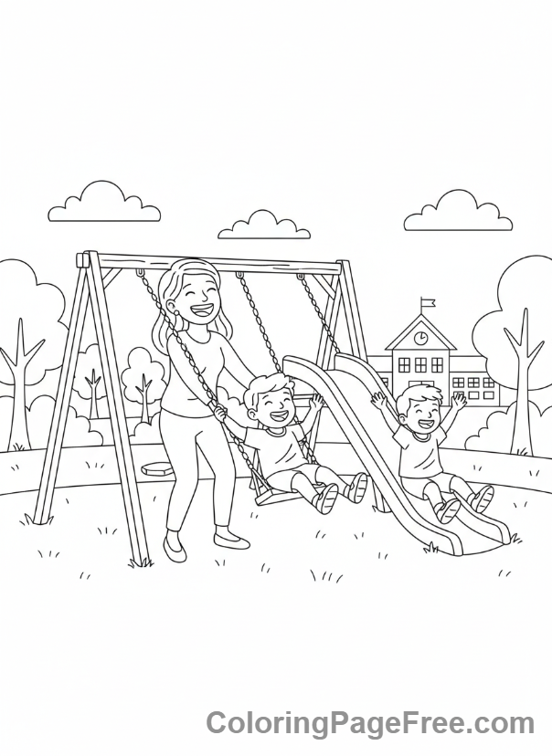 Teacher Appreciation coloring page - Teacher playground fun