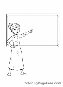 Teachers coloring page - Teacher presenting chart