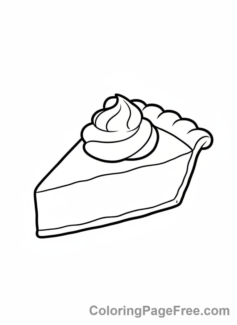 Thanksgiving coloring page - Pumpkin pie slice