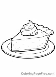 Thanksgiving coloring page - Pumpkin Pie Slice