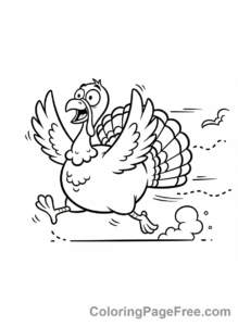 Thanksgiving coloring page - Turkey Running Away