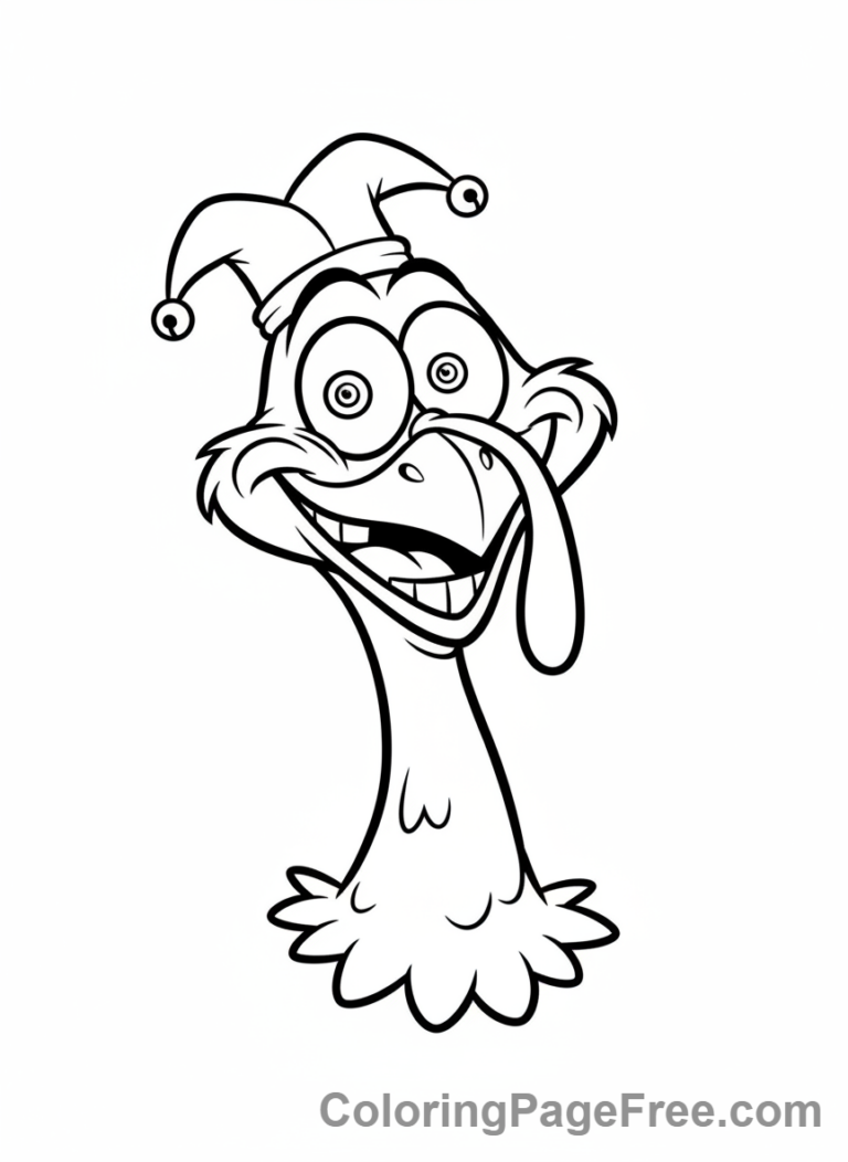 Thanksgiving Turkey coloring page - Turkey silly face
