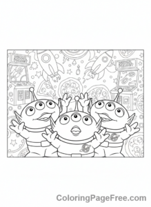 Toy Story coloring page - Alien Claw worship