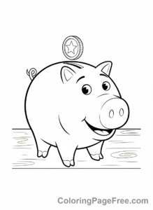 Toy Story coloring page - Hamm piggy bank