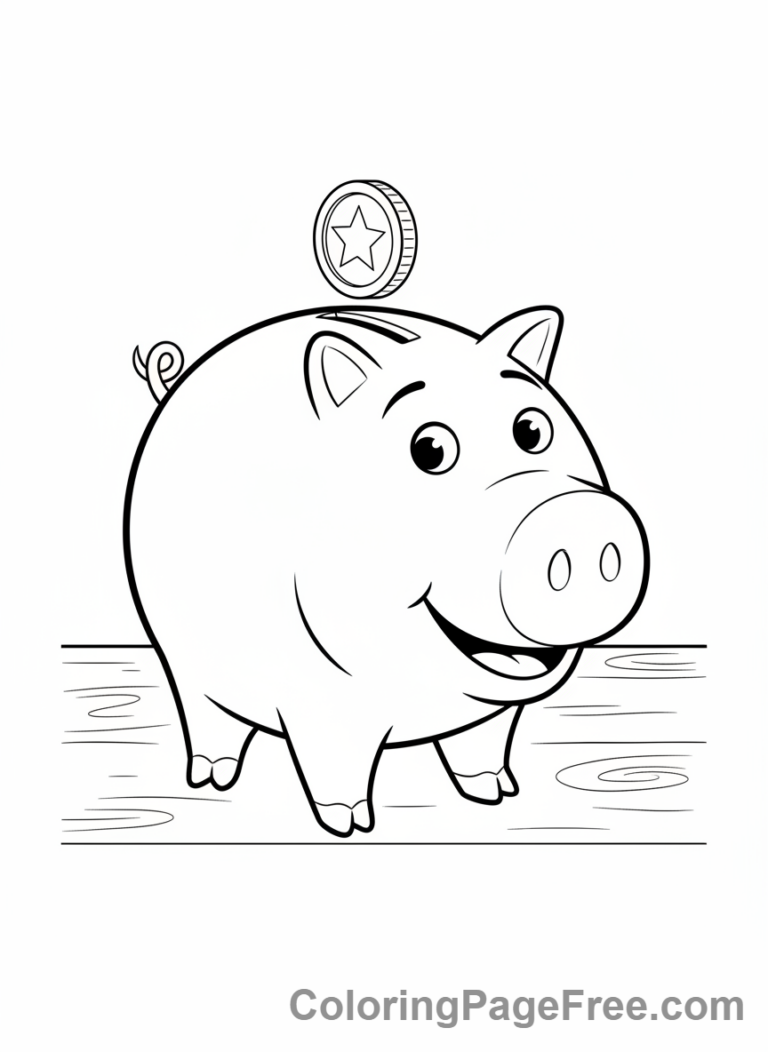 Toy Story coloring page - Hamm piggy bank