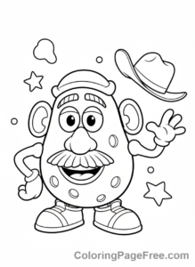 Toy Story coloring page - Mr Potato Head smiling