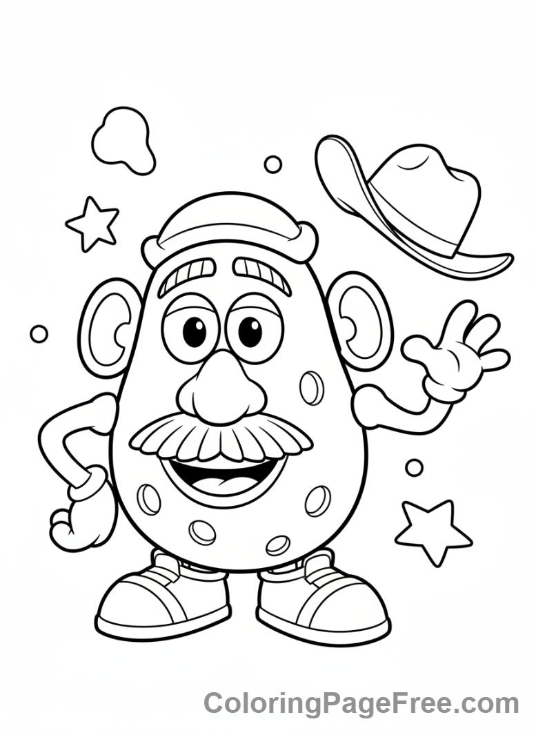 Toy Story coloring page - Mr Potato Head smiling
