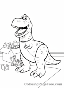 Toy Story coloring page - Rex playful roar