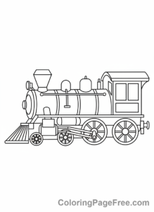 Train coloring page - Classic steam train