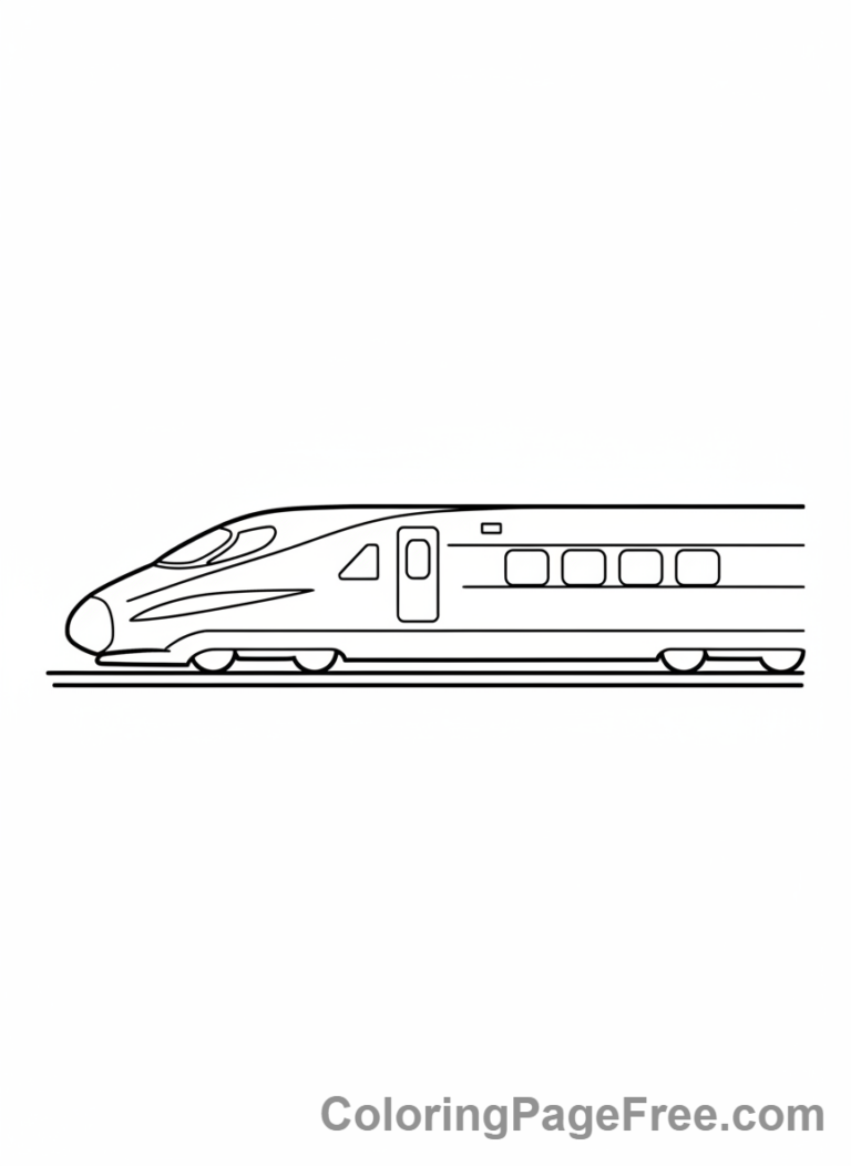 Train coloring page - Modern bullet train