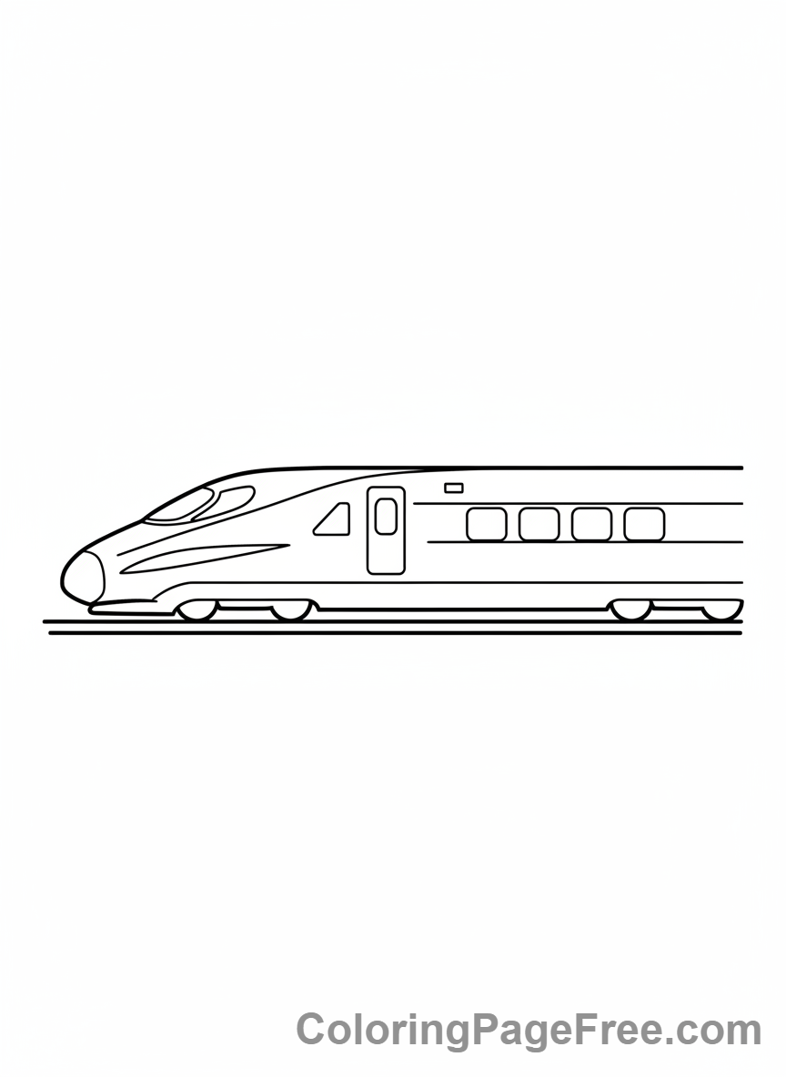 Modern Bullet Train Coloring Page