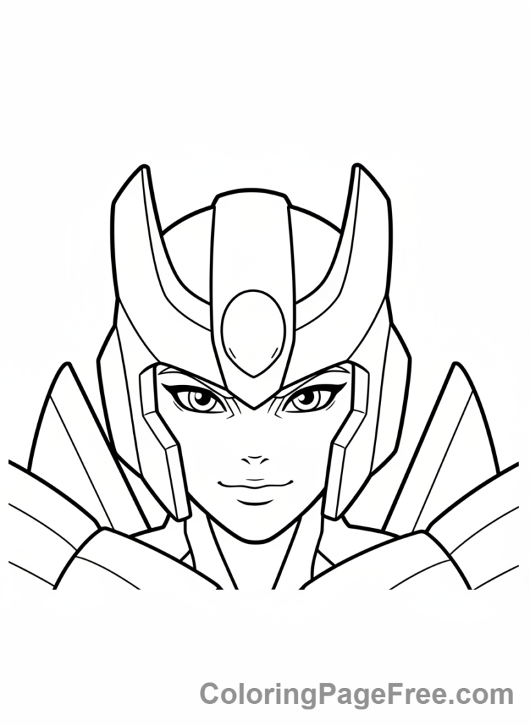 Transformers coloring page - Arcee close-up face