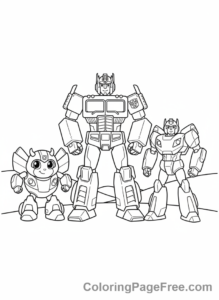 Transformers coloring page - Autobots group smiling