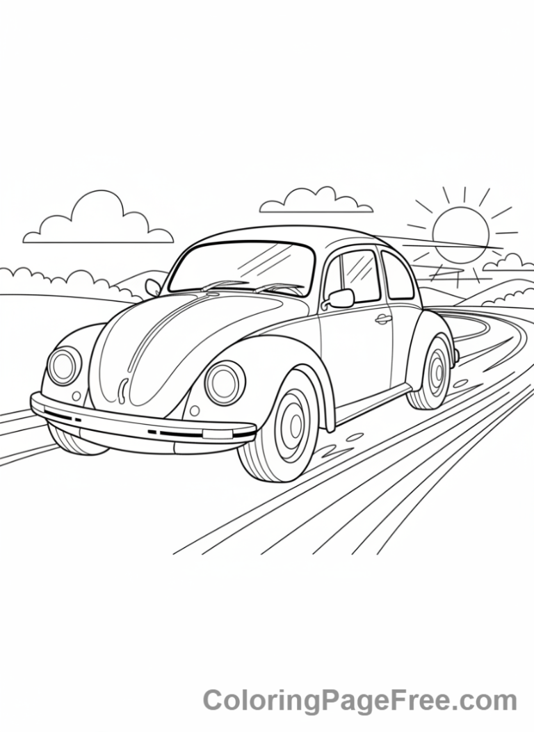 Coloring Page Transformers Bumblebee Car Driving