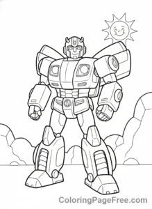 Transformers coloring page - Bumblebee standing ready