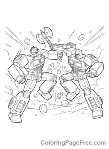 Transformers coloring page - Decepticons battling clash