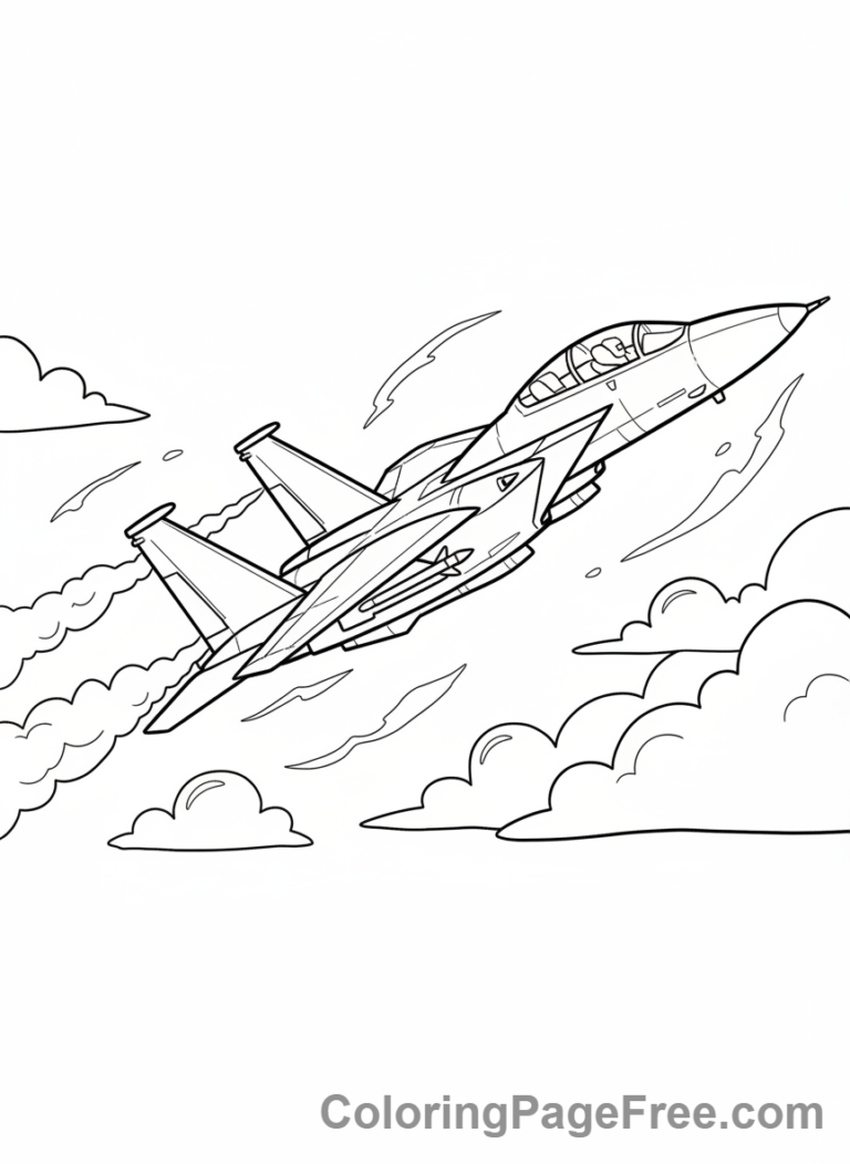 Transformers coloring page - Starscream jet flying