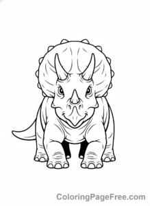 Triceratops coloring page - Triceratops front view