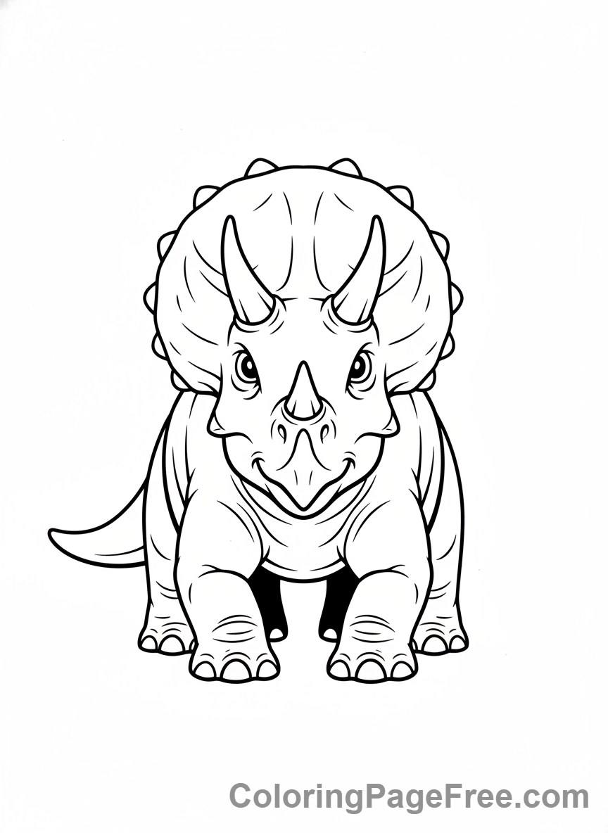 Triceratops coloring page - Triceratops front view