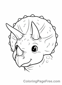 Triceratops coloring page - Triceratops head close-up