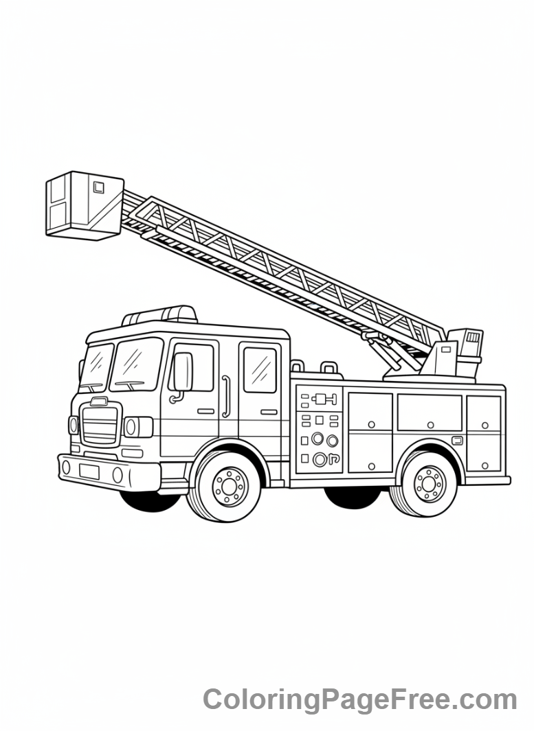 Truck coloring page - Fire Truck Rescue